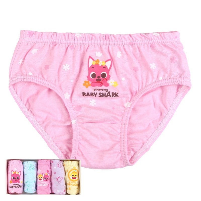 Pink Fong Baby Shark 7PCS Boy's Briefs Underwear 100% Cotton Size